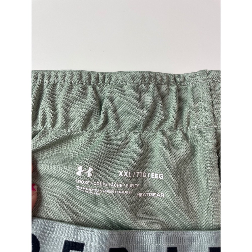 Under Armour HeatGear Shorts Womens XXL Green Black Running Athletic Training - Picture 4 of 10